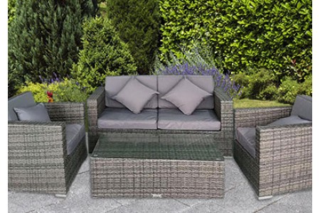 The Kensington Rattan Sofa Set of 12 Replacement Cushion Covers (Grey)